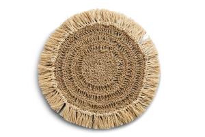 Natural Open-Weave Sisal Fringe Charger Mat